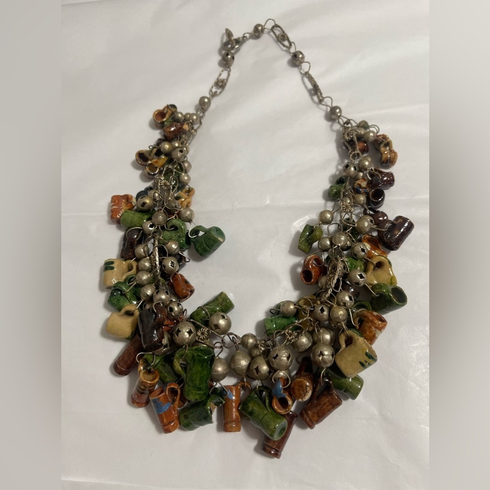 Vintage Rosa temping Lenore same beer keg necklace Oktoberfest designer ceramic